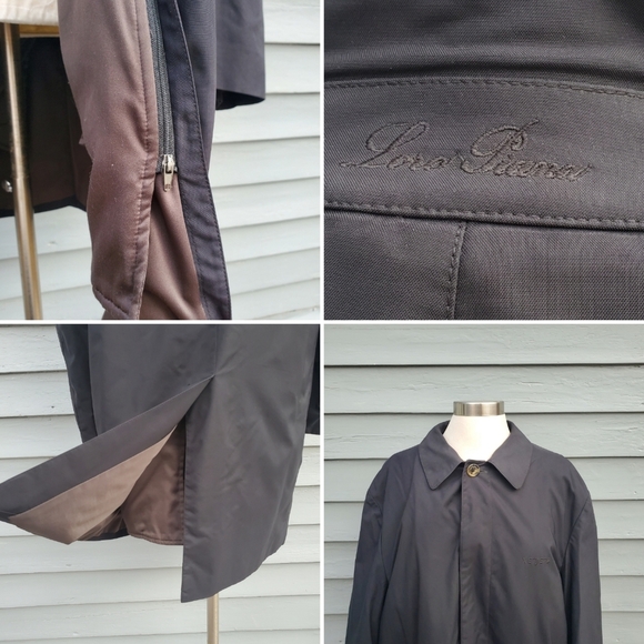 Loro Piana Italy x NetJets Luxury Black Storm System Twenty Trench Coat Overcoat - Picture 7 of 7